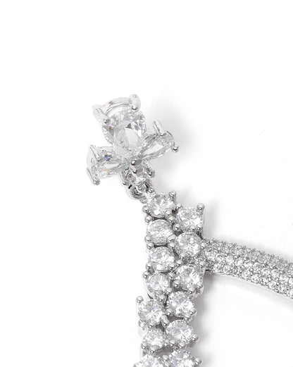 Premium Silver Plated CZ Tear Drop Fancy Earring