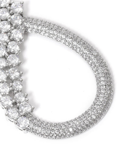 Premium Silver Plated CZ Tear Drop Fancy Earring