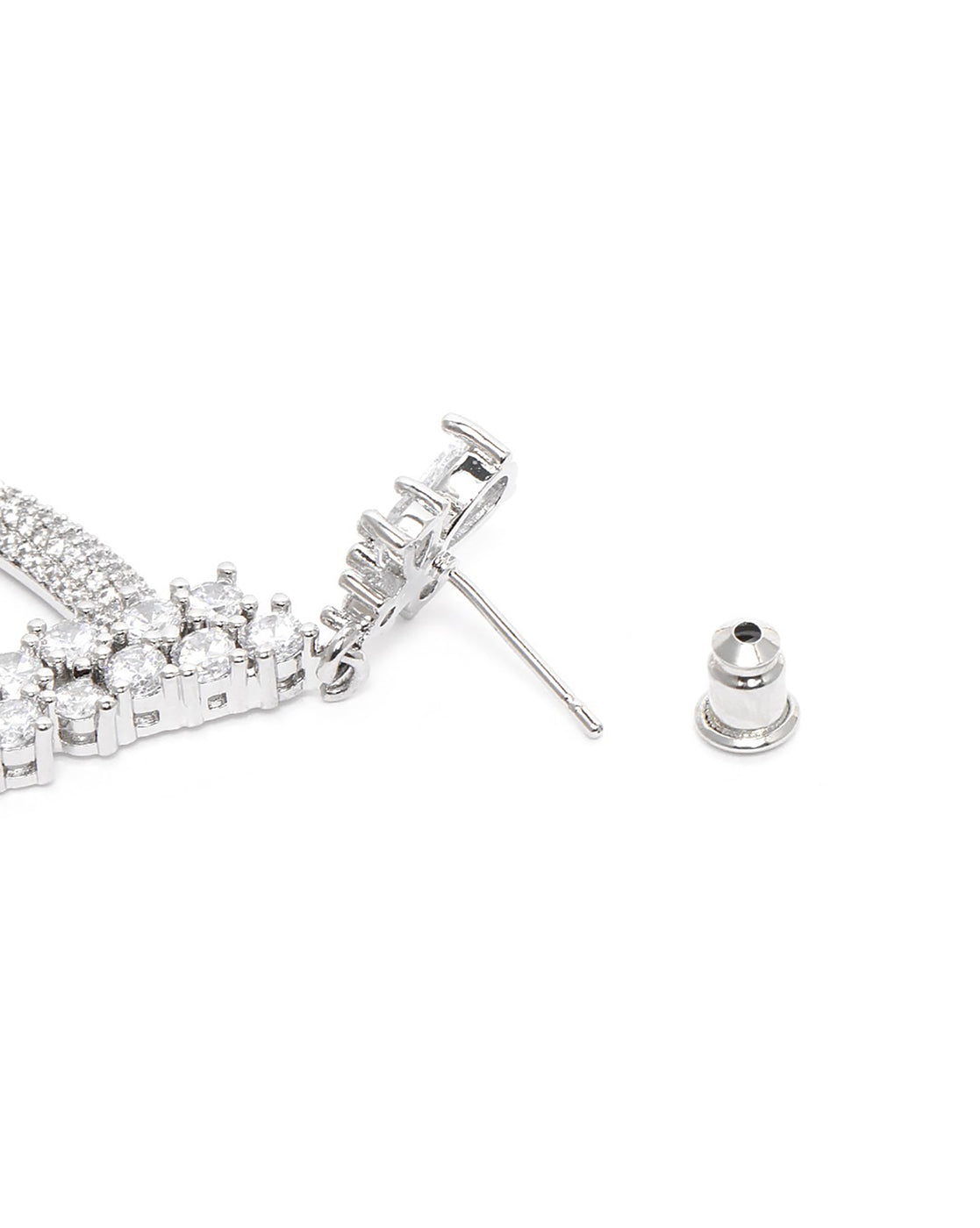 Premium Silver Plated CZ Tear Drop Fancy Earring