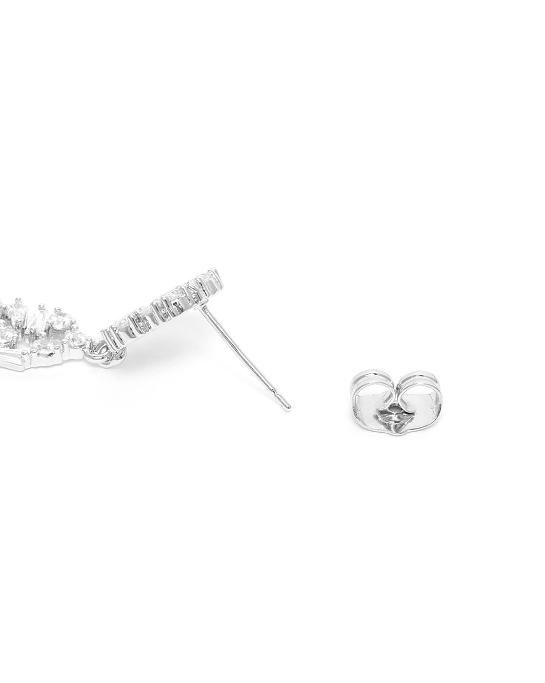 Premium Silver Plated CZ Bridal Drop Earring