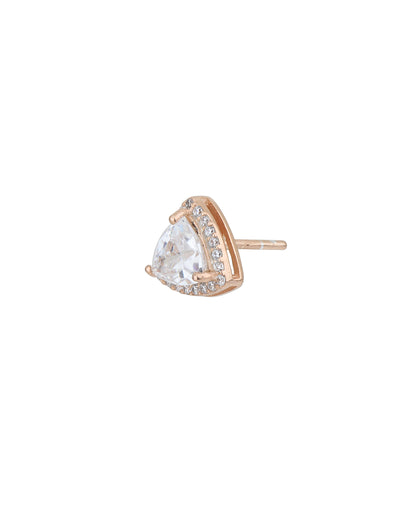 18kt Rose Gold Plated CZ Triangular Stud Earring