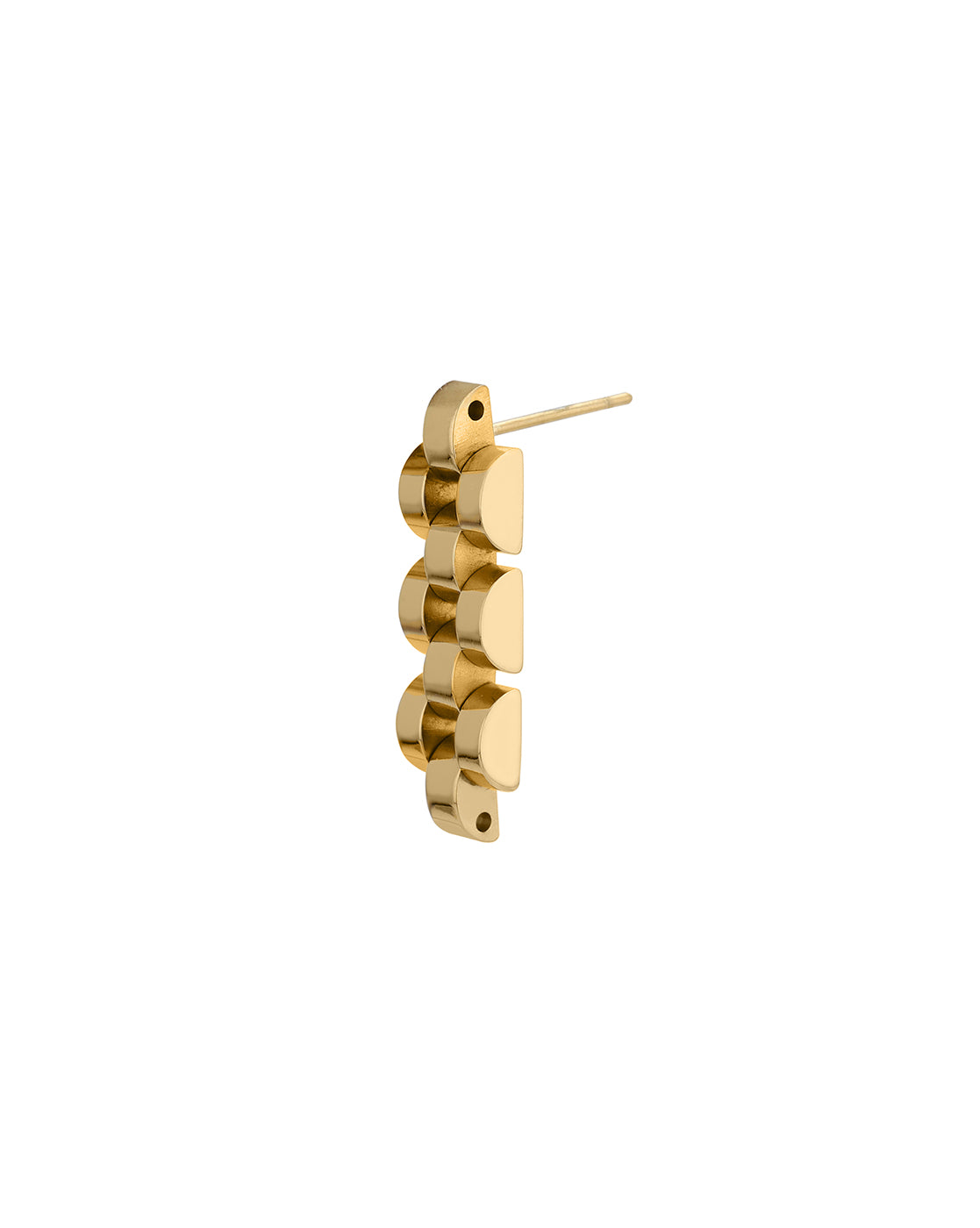 18kt Gold Plated Stainless Steel WatchLink Drop Earring