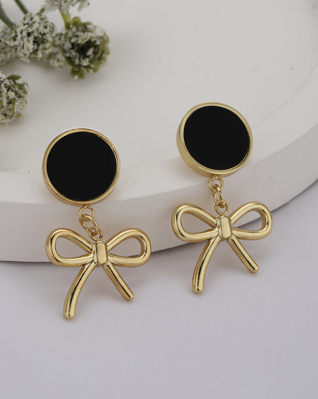18kt Gold Plated Bow Drop Earring