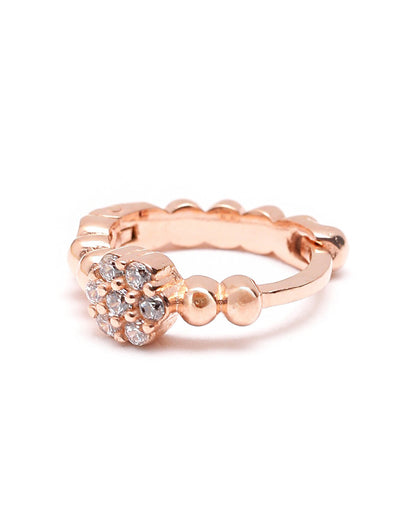 18kt Rose Gold Plated CZ Mini Hoop Earring