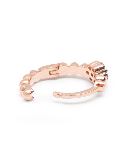 18kt Rose Gold Plated CZ Mini Hoop Earring