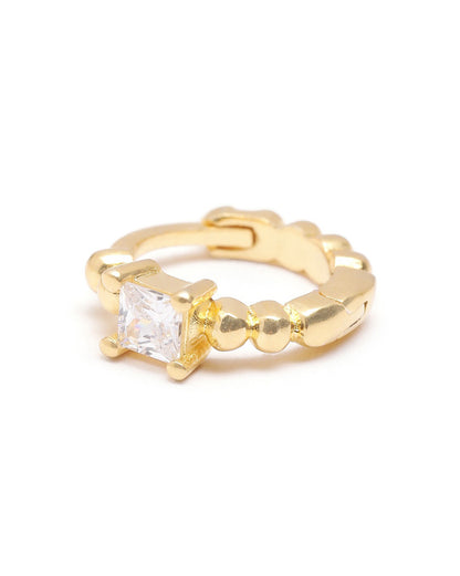 18kt Gold Plated CZ Mini Hoop Earring
