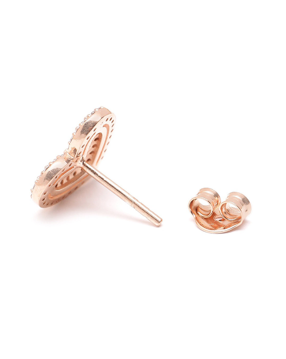 18kt Rose Gold Plated CZ Heart Stud Earring