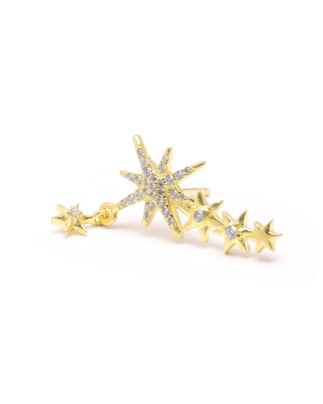 18kt Gold Plated CZ Burst Star Stud Earring