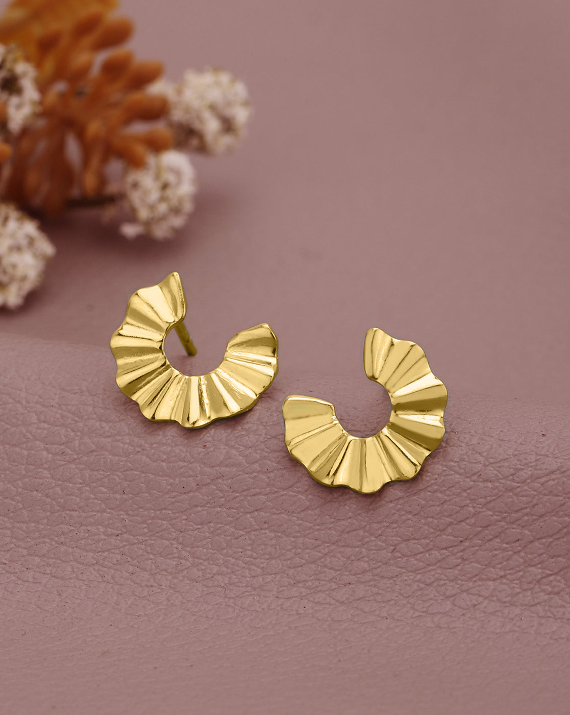 18kt Gold Plated Contemporary Stud  Earring