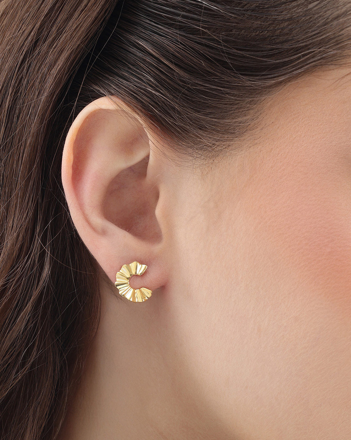 18kt Gold Plated Contemporary Stud  Earring