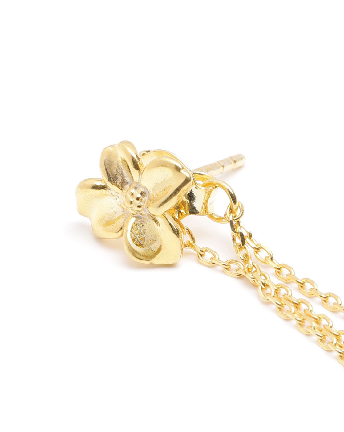 18kt Gold Plated CZ Floral Drop Earring