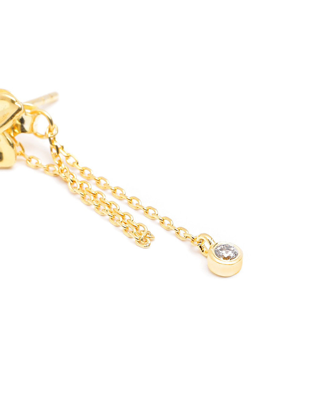 18kt Gold Plated CZ Floral Drop Earring