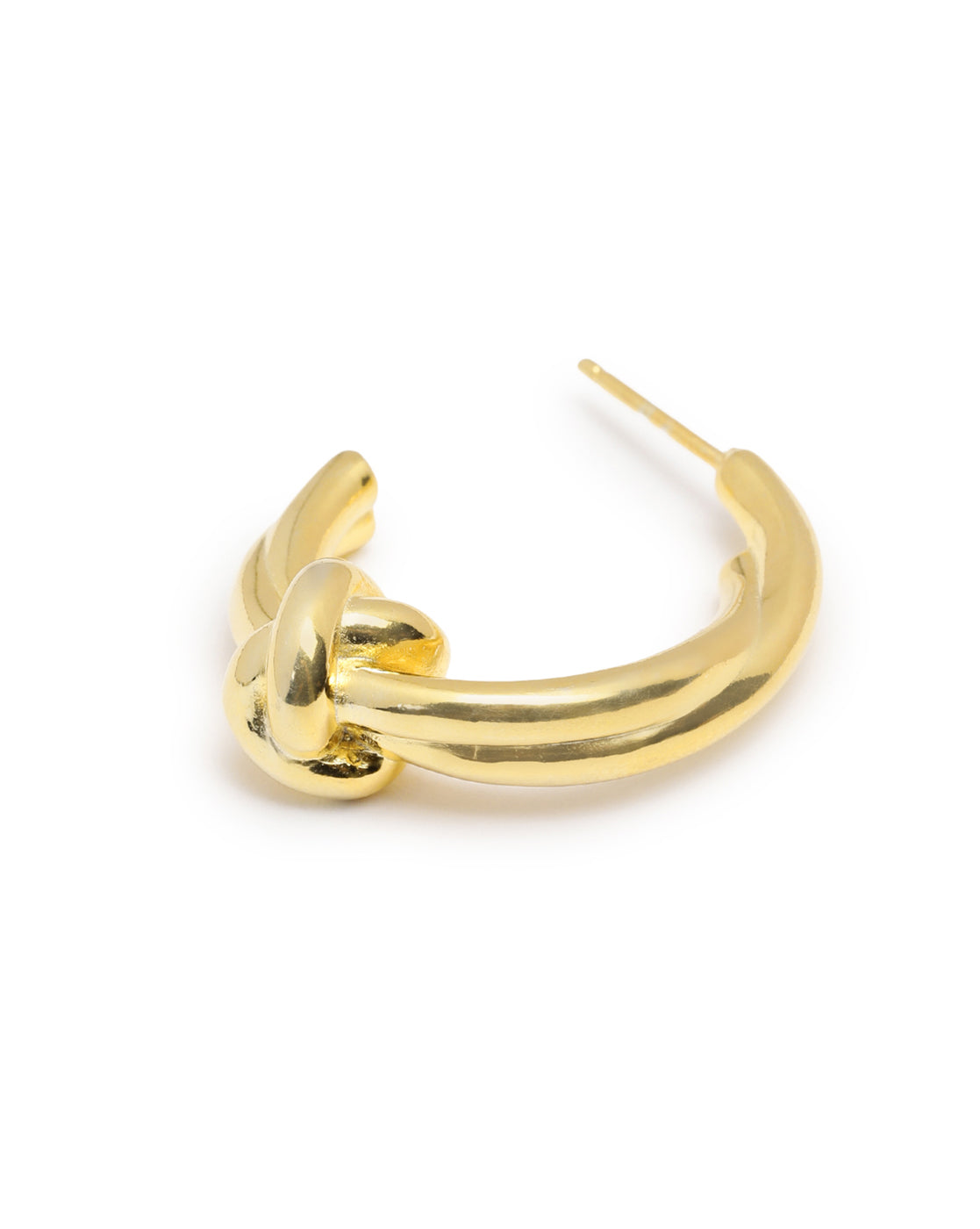 18kt Gold Plated Double Bar &amp; Circular Half Hoop Earring