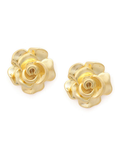 18kt Gold Plated Bold Rose Stud Earring