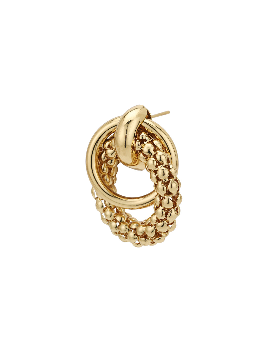 Gold Plated Spiral Contemporary Drop Earring