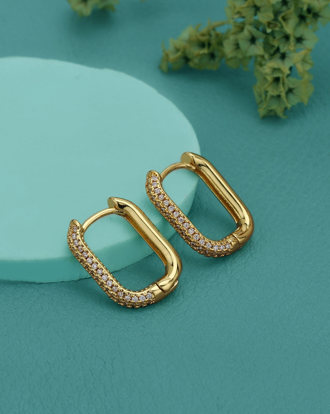 Gold Plated CZ Mini Hoop Earring