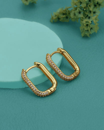 Gold Plated CZ Mini Hoop Earring