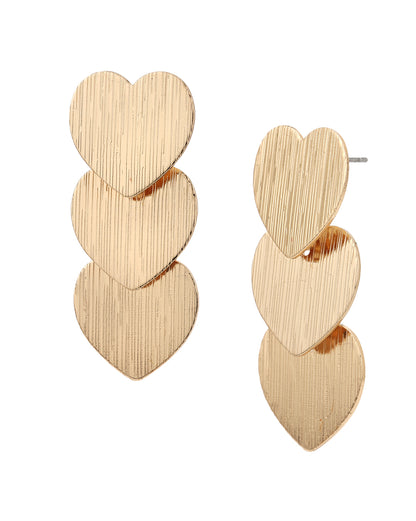 Rose Gold Plated Multiple Heart Drop Earring