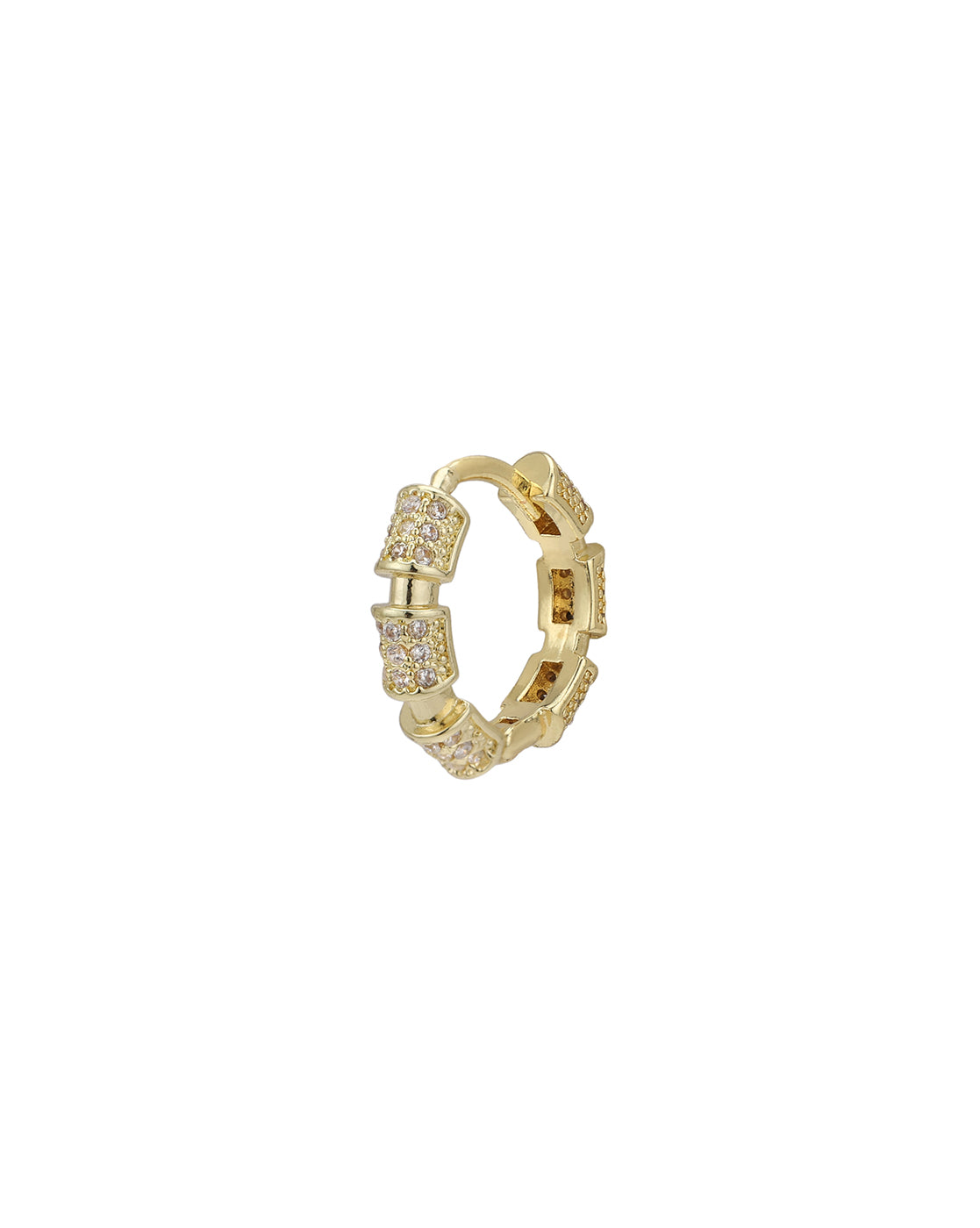 Gold Plated CZ Circular Mini Hoop Earring