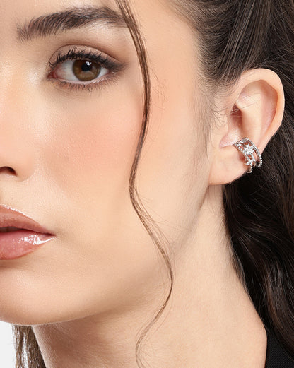 Silver Plated CZ Ear Cuff Earring