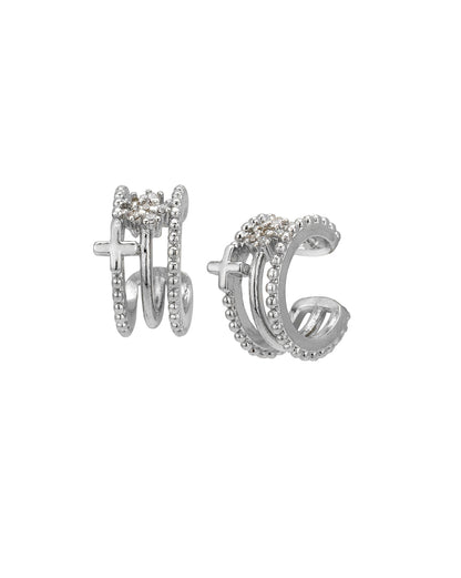 Silver Plated CZ Ear Cuff Earring