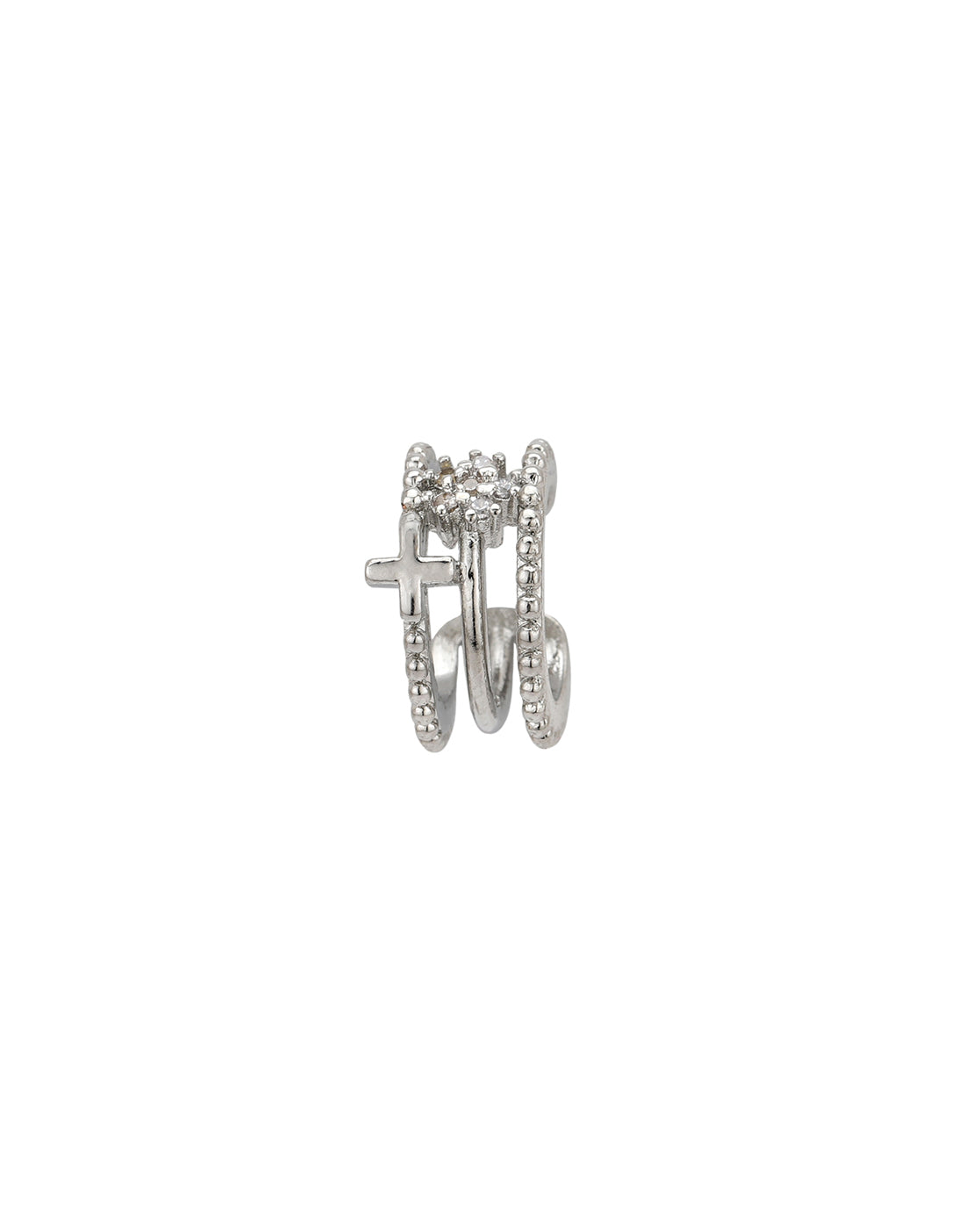 Silver Plated CZ Ear Cuff Earring