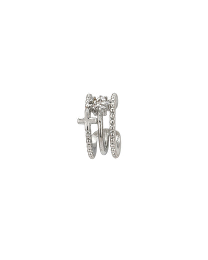Silver Plated CZ Ear Cuff Earring