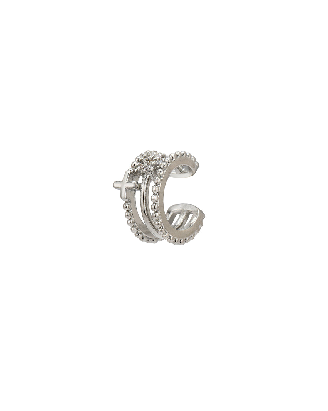 Silver Plated CZ Ear Cuff Earring