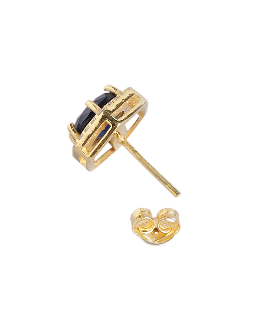 18kt Gold Plated Saphire CZ Geometric Bold Stud Earring