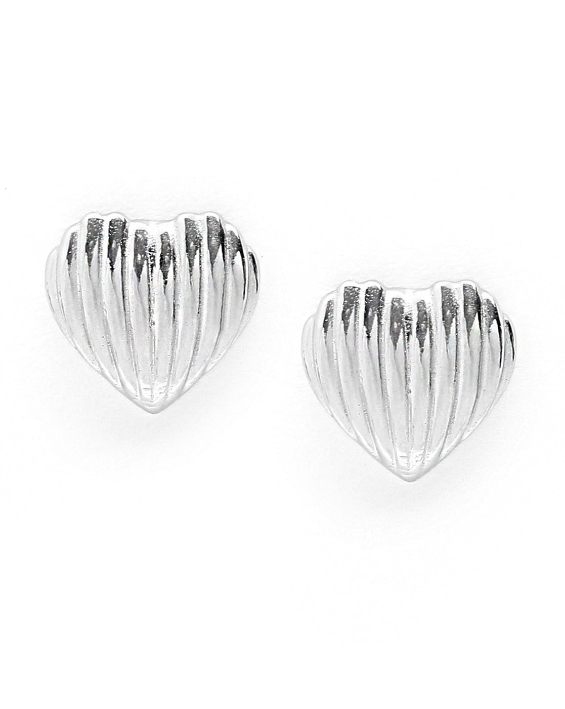 Rhodium Plated Mini Heart Stud Earring