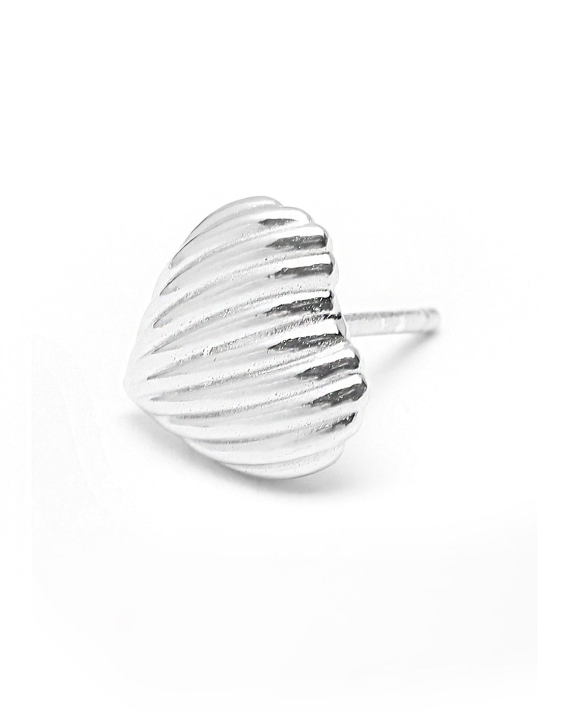 Rhodium Plated Mini Heart Stud Earring
