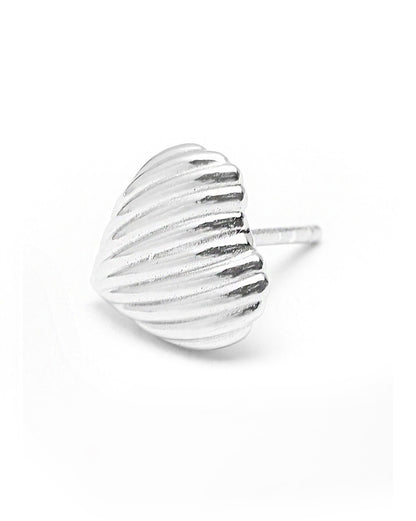 Rhodium Plated Mini Heart Stud Earring