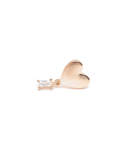 18kt Rose Gold Plated CZ Heart Stud Earring