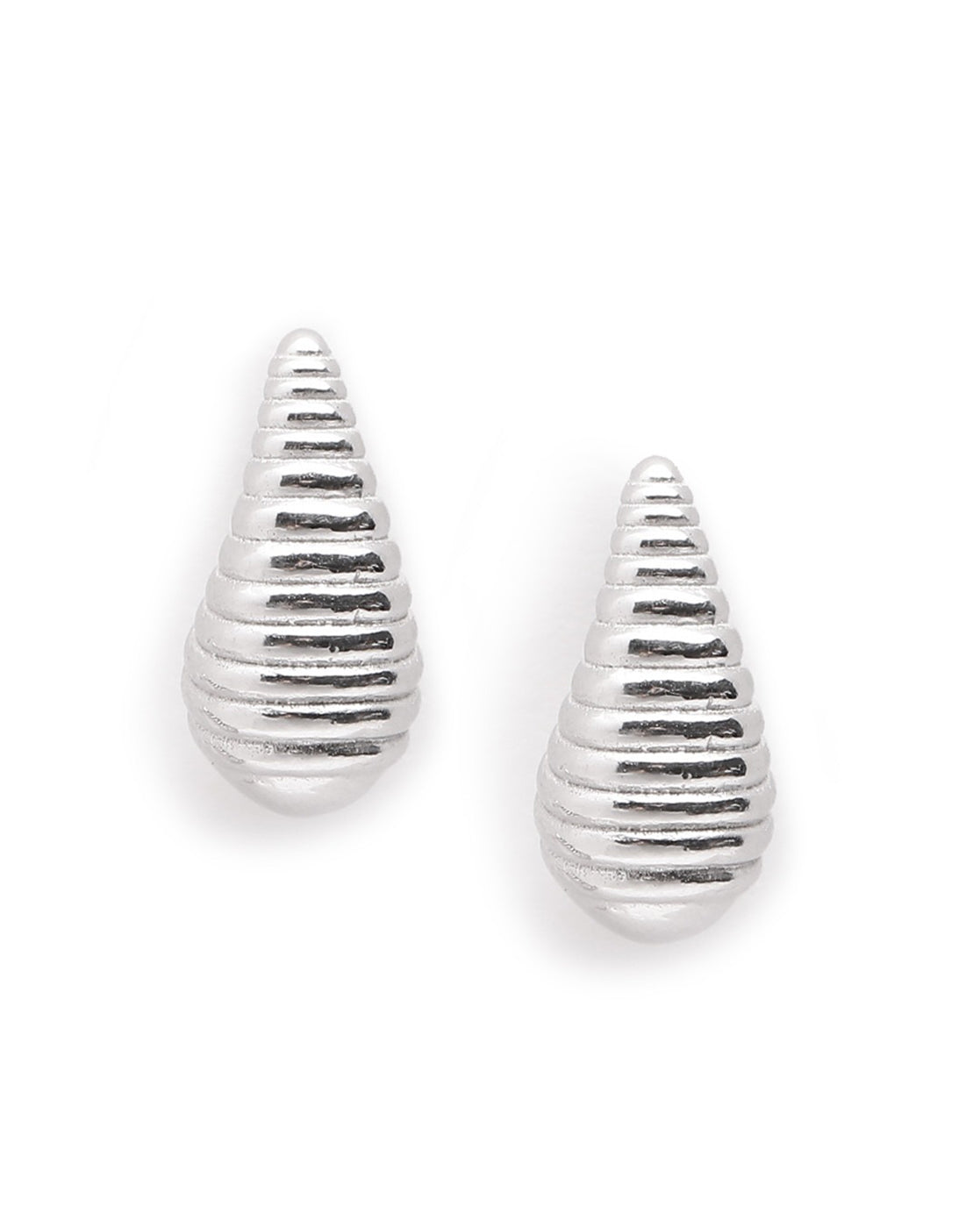 Rhodium Plated Mini Teardrop Stud Earring