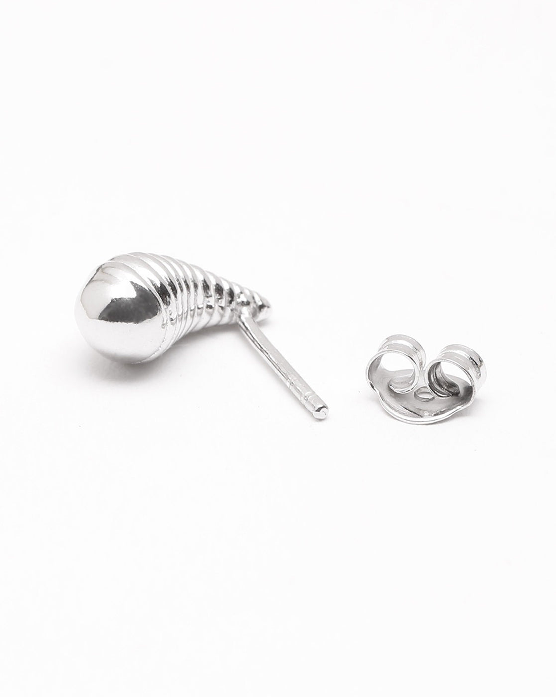 Rhodium Plated Mini Teardrop Stud Earring