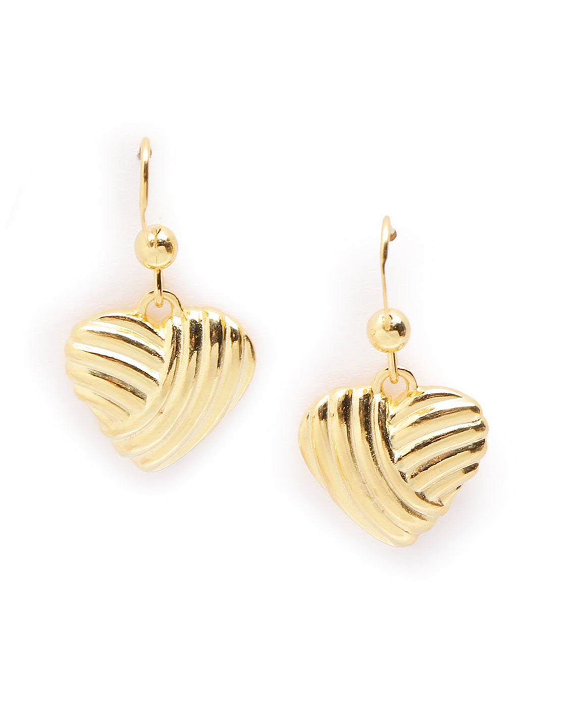 18kt Gold Plated Dangling Heart Drop Earring