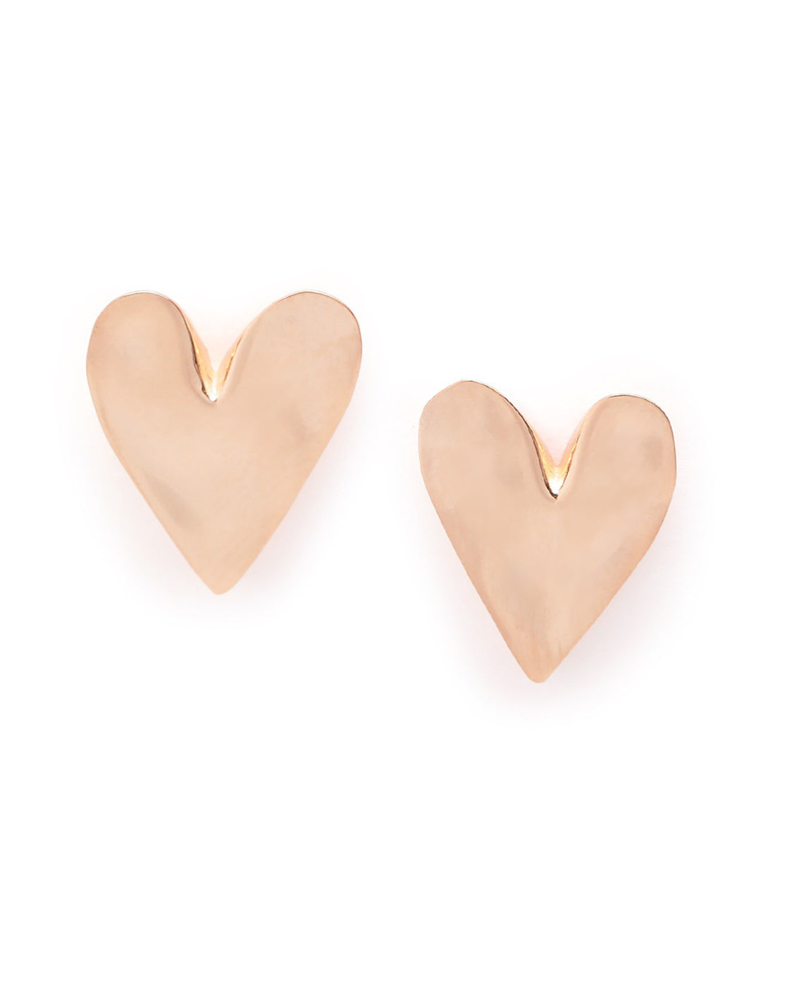18kt Rose Gold Plated Heart Stud Earring