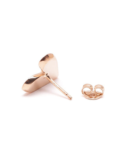 18kt Rose Gold Plated Heart Stud Earring
