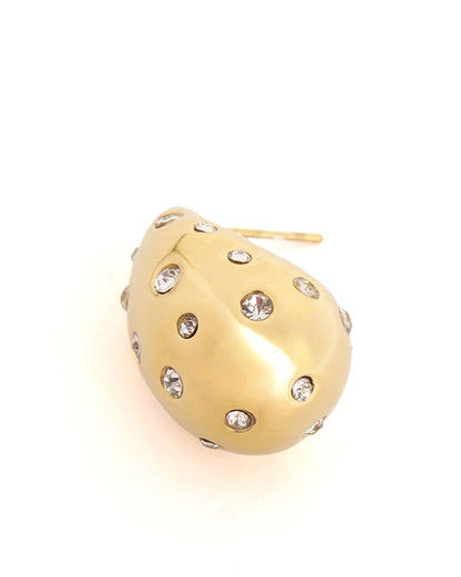 18kt Gold Plated CZ Teardrop Bold Stud Earring