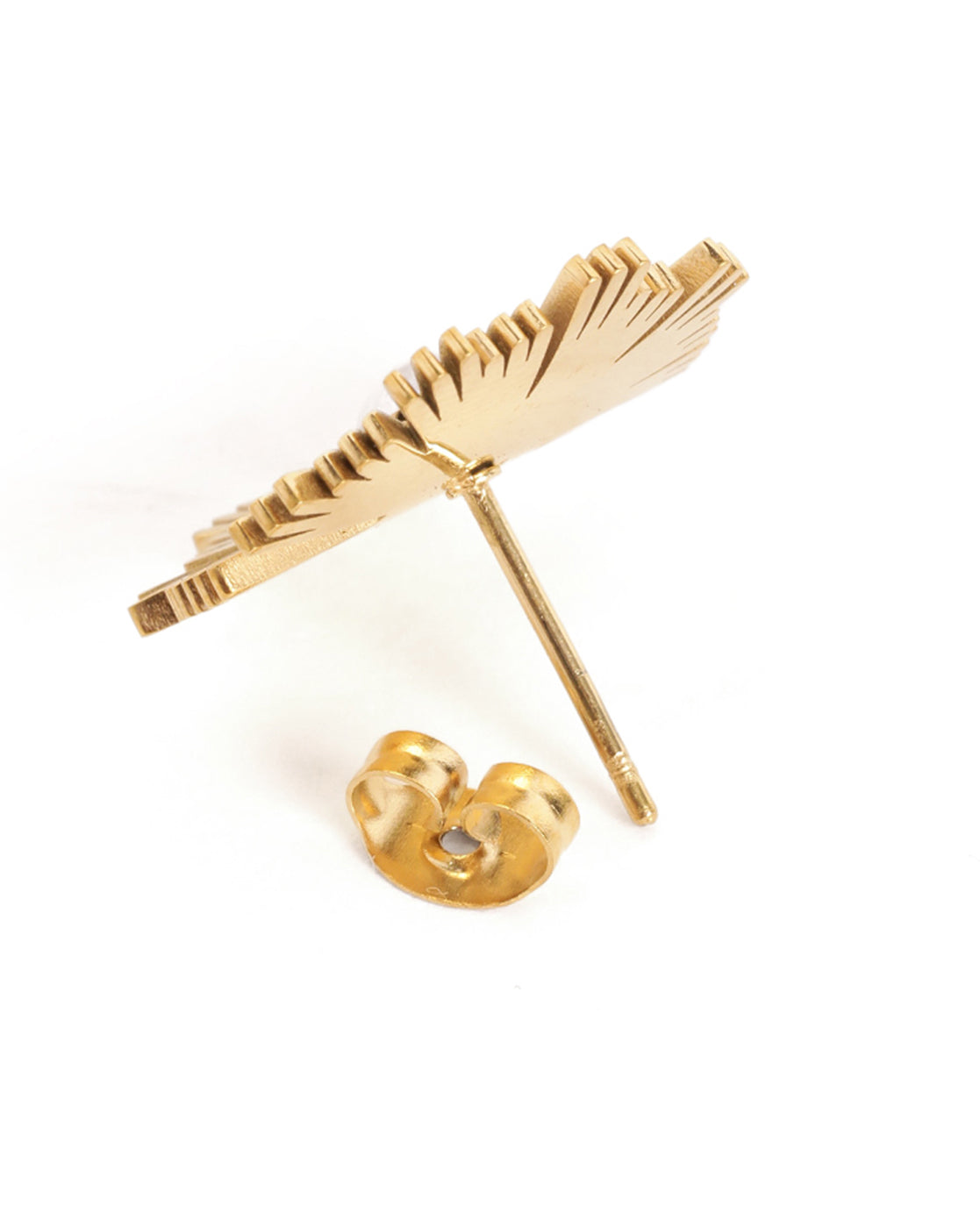 18kt Gold Plated Pearl Bloom Contemporary Stud Earring