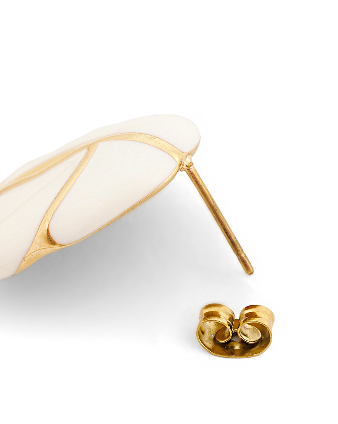 Genz 18kt Gold Plated Enamel Oval Bold Stud Earring