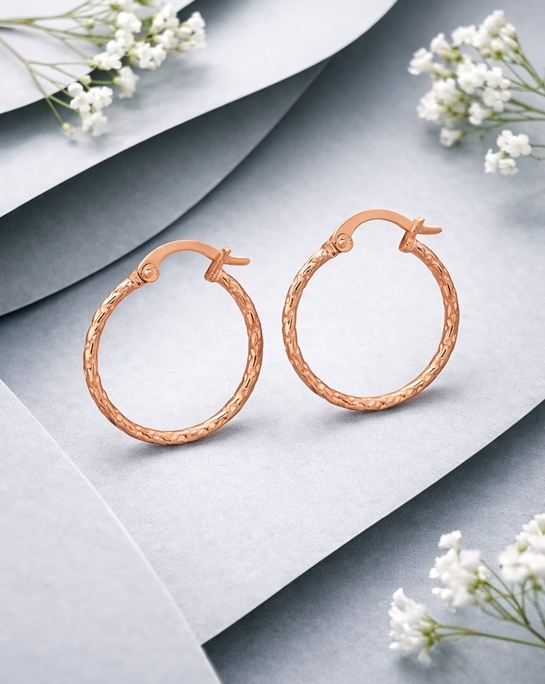 18kt Rose Gold Plated Hoop Earring
