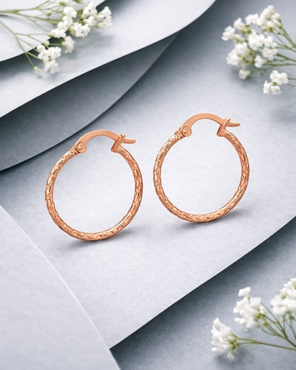 18kt Rose Gold Plated Hoop Earring