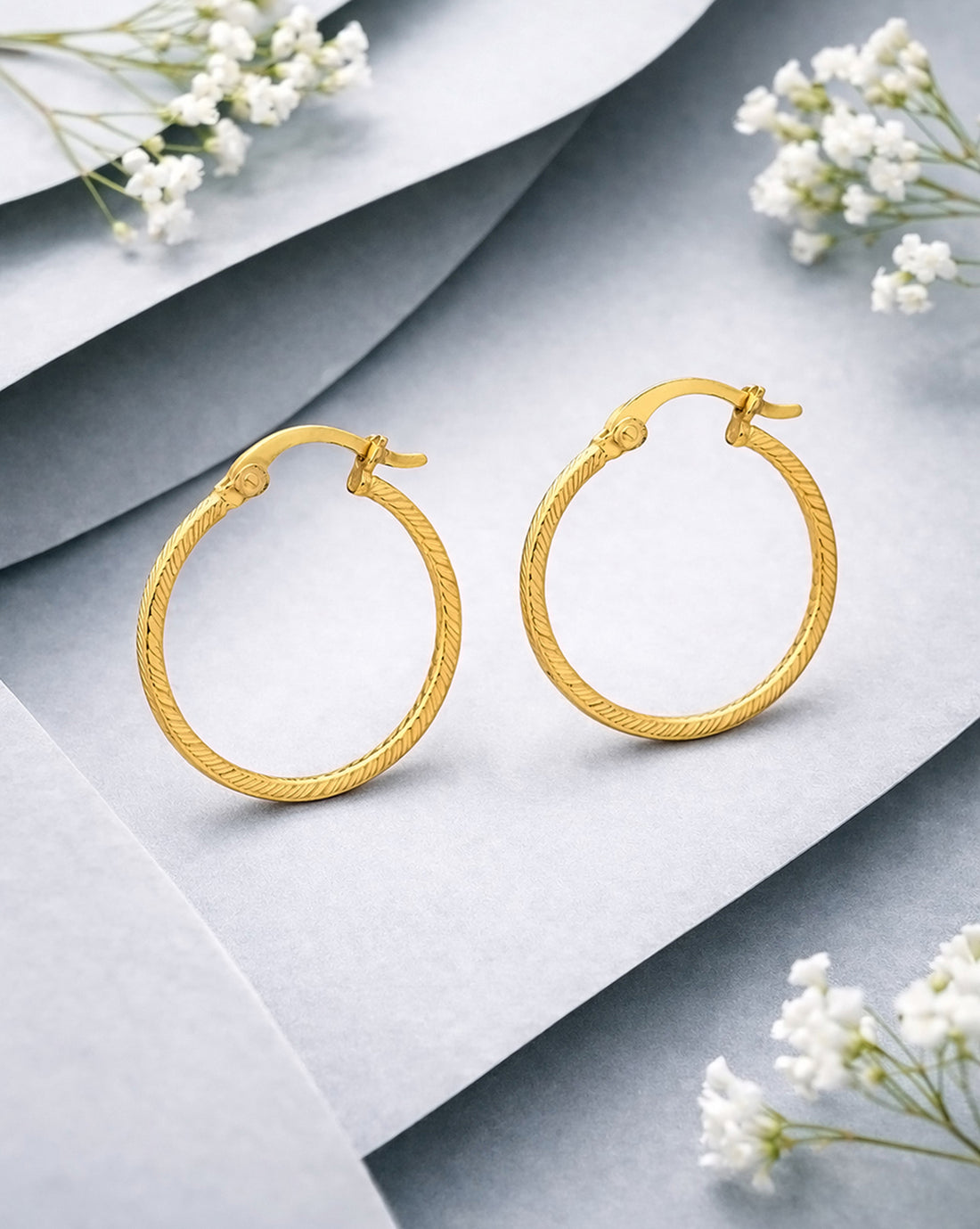 18kt Gold Plated Circular Hoop Earring