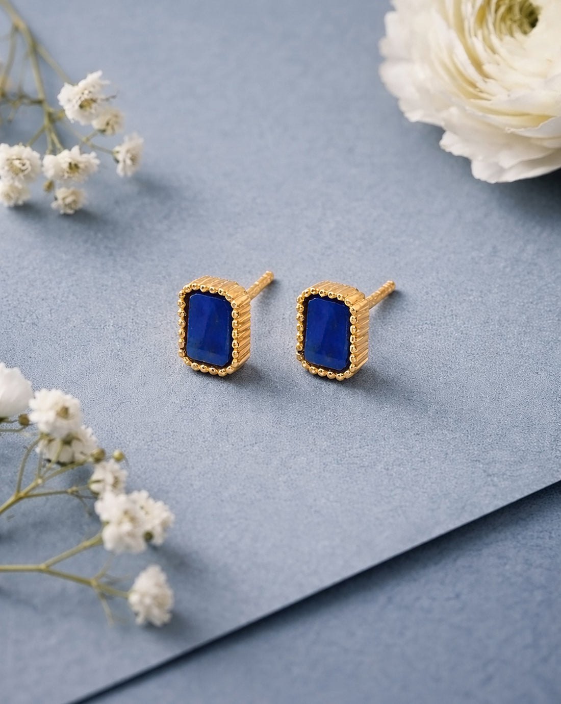 18kt Gold Plated Dangling White Stone Hoop Earring