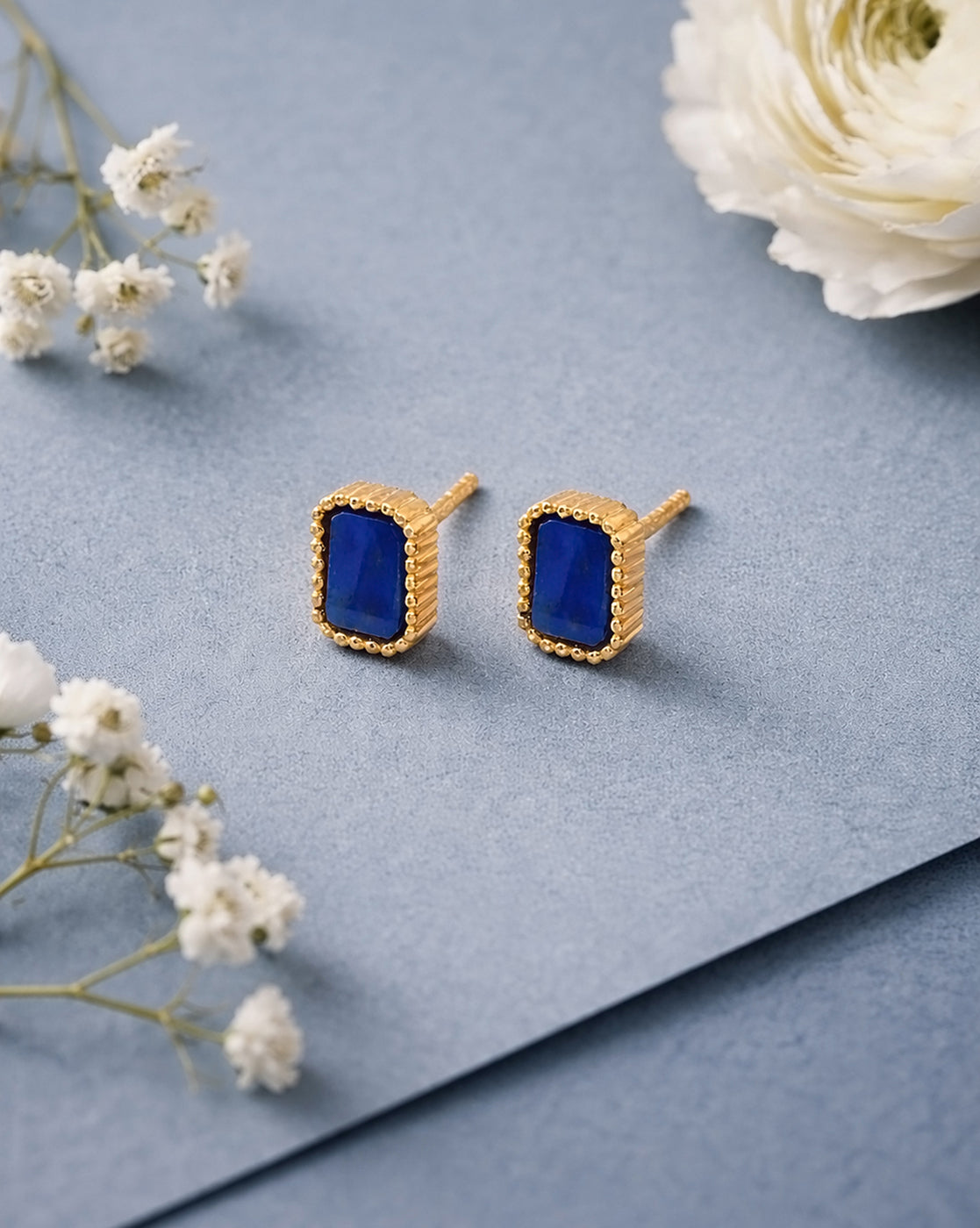 18kt Gold Plated Dangling White Stone Hoop Earring