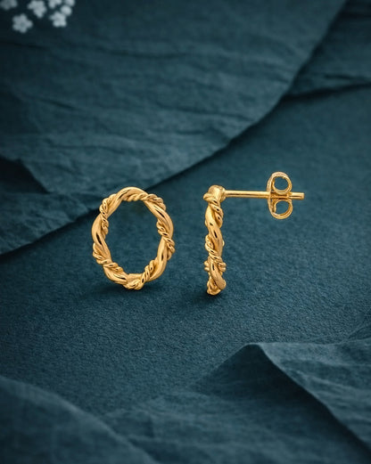 18kt Gold Plated Oval Stud Earring