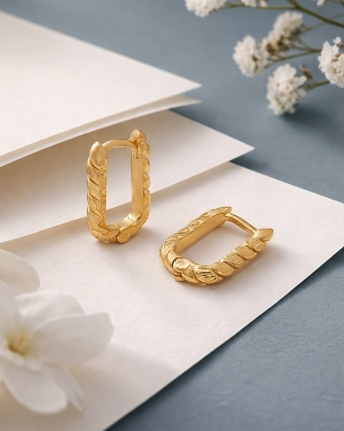 18kt Gold Plated Square Hoop Earring