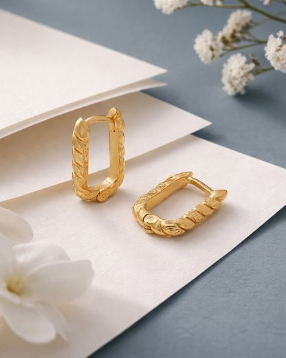 18kt Gold Plated Square Hoop Earring