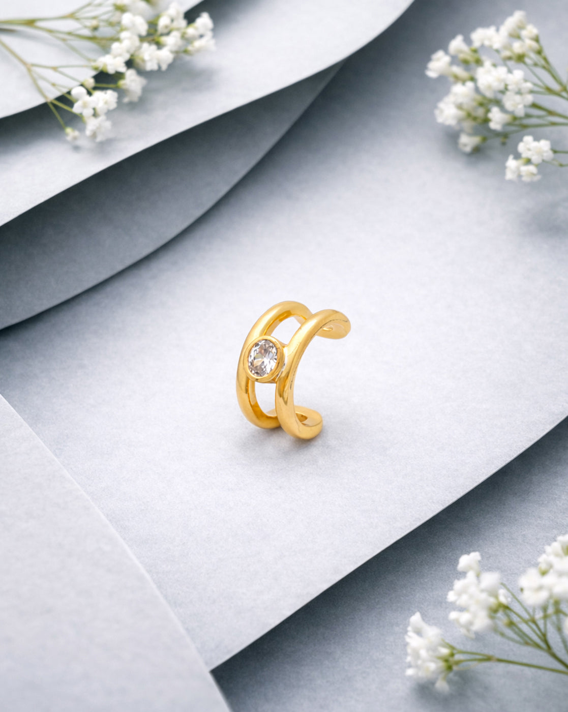 18kt Gold Plated CZ Ear Cuff Earring